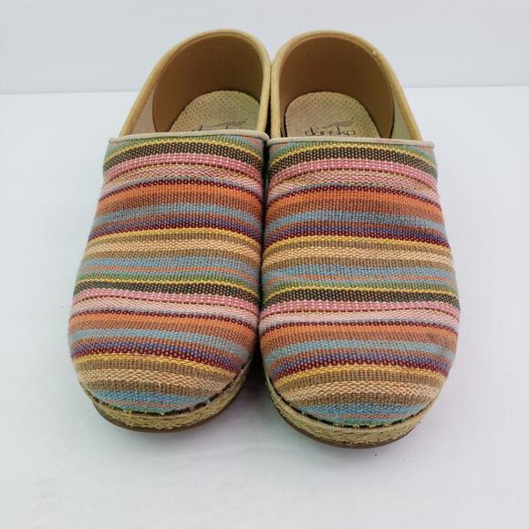 Dansko Vegan Womens Size EU 36 US 5.5-6 Striped Multi Slip On Work Clog Shoes - Picture 5 of 13